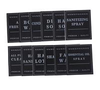Healifty 36pcs Waterproof Bathroom Labels for Bottles and Jars, Black 70x80mm Adhesive Stickers for Hand Soap, Shampoo, Conditioner Dispensers - Organizing Labels for Home and Travel Use