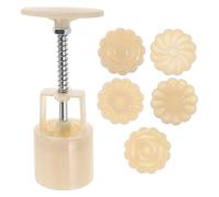 Healifty 3D Hand-Pressure Mooncake Mold Baking Tool with Cookie Cutter for Mid Autumn Festival Desserts and Kitchen Use 5.51X2.36X1.97In