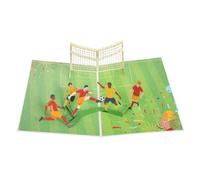 Healifty 3D Pop-up Soccer Greeting Card Multi-Function Birthday Card with Delicate Football Paper Sculpture Festival Supply for Sports Fans