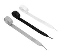 Healifty 3pcs 1.2m Satin Ribbon Shoelaces for Women, Decorative Flat Casual Shoe Laces in Black, White, and Grey for Trainers and Sneakers