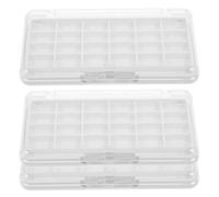 Healifty 3pcs 24-grid Empty Eyeshadow Palette Set with White Lid, Refillable Plastic Eyeshadow Pan Organizer for Travel and Makeup Storage