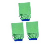 Healifty 3Pcs Bamboo Fiber Bath Back Scrubber Towels Double-Sided Exfoliating Gloves for Body Mud Removal Quick-Dry Skin-Friendly Shower Mitts with Rich for Gentle Massage and Deep