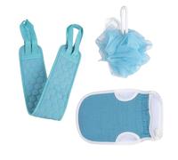Healifty 3pcs Bath Scrubber Set Long Back Towel Exfoliating Decontamination Bath Ball Portable Body Cleansing Kit for Men and Women Summer Use