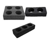 Healifty 3pcs Black Foam Cup Holder Tray with 2, 3 4 Holes Foam Beverage Cup Carrier for Milk Tea Coffee Soda for Takeout and Catering
