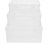 Healifty 3pcs Card Organizer Box Set Small Medium Large Stackable Trading Card Storage Boxes for Desktop Collectible Gaming Business Holder