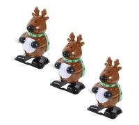 Healifty 3Pcs Christmas Themed Wind Up Funny Playthings for Xmas Parties Clockwork Scarf Reindeer Design Xmas Friends