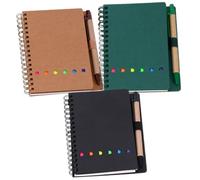 Healifty 3Pcs Coil Sticky Notepad for Office and Students Convenient Wirebound Notebooks with Simple Elegant Covers for Note-taking Creative Writing and School Supplies