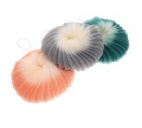 Healifty 3Pcs Colored Bathing Balls Soft and Convenient Bath Ball Vibrant Orange Dark Green Coffee for Home and Travel Lightweight Exfoliating Bath Sponge for Smooth Skin