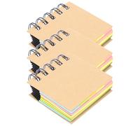 Healifty 3pcs Compact Coil Notepads Small Household Office Writing Pads Portable Spiral Notebooks for Note Taking and Daily Record Accessories