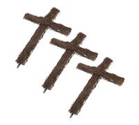 Healifty 3pcs Cross Wreath Ring Rattan Wreath Frame for DIY Wall Decor Cross Shape Grapevine Easter Party Indoor Outdoor