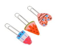 Healifty 3pcs Cute Cartoon Heart Paper Clips Bookmarks Set Small Fun Binder Clips for Office School and Home Use Unique Stationery Folder and Adults