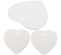 Healifty 3pcs DIY Ceramic Hanging Pendants Heart Shape Craft Ornaments with Random Strings Hand-painted Decor for Home and Holiday Decoration