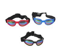 Healifty 3pcs Dog Sunglasses Funny Pet Glasses for Outdoor Travel Adjustable Strap Medium Breed Windproof Dog Eyewear
