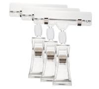 Healifty 3pcs Double-sided Sign Display Clips, Universal Shelf Label Holders for School Notice Boards and Office, Multi-function Message and Price Tag Clamps