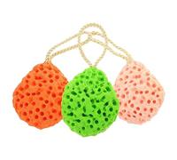 Healifty 3Pcs Face Washing Sponges Soft Facial Sponges for Exfoliating Cleansing Green Orange Pink for Gentle Skin Care Makeup Removal