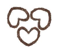 Healifty 3pcs Heart Shaped Wreath Frame Vine Wreath Ring 10inch Natural Rattan Rustic Base for Decorative Pendants Hanging Ornaments Christmas Front Door Displays