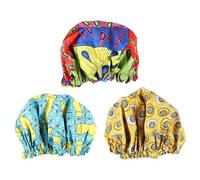 Healifty 3pcs Kids Adjustable Satin Sleep Caps Hair Protection Bathing Accessories Comfortable Elastic Bonnet for Sleep and Travel in Assorted Colours