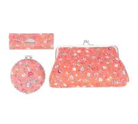 Healifty 3pcs Makeup Bag Set for Girl with Double Mirror, Portable Cotton Cloth Cosmetic Organizer with Creative Shape, for Travel and Daily Use