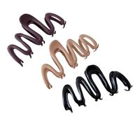 Healifty 3pcs Matte Claw Hair Clips for Women Large Wavy Jaw Clips Thick Hair Accessories in Chocolate Khaki and Black for Everyday Use