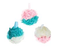 Healifty 3pcs Mesh Bath Balls Shower Scrubbers for Men and Women, Back Exfoliating Bath Sponges for Deep Cleaning and Body Care, Random Color Random Color