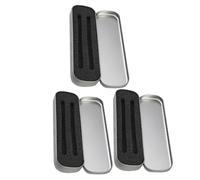 Healifty 3pcs Metal Pencil Box Set Sponge Lining, Hard Square Pen Organizer Case for Students, Silver Metal Storage Case for Pens and Crayons, Compact Multi-Function Writing Tool Holder