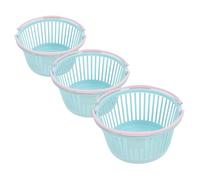 Healifty 3pcs Mini Fruit Bowl Small Plastic Shopping Basket with Handles for Strawberry Raspberry Berry Picking and Bath Storage Washable and Reusable Organizer Containers