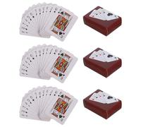 Healifty 3pcs Miniature Playing Cards Set, Red Portable Tiny Decks for Travel, Party Games, and Themed Entertainment