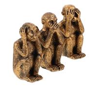 Healifty 3pcs Monkey Resin Figurines Cute Animal Ornaments with See No Evil Design Sturdy Resin Sculptures for Desk Bookshelf Living Decoration