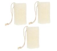 Healifty 3pcs Natural Organic Luffa Loofah Sponges Exfoliating Body Scrubber Bath Shower Sponge with Rope, Biodegradable Scrubbing Loofah for Personal Care and Kitchen Cleaning
