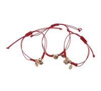 Healifty 3pcs Ox Year Red Rope Bracelets Set, Handwoven Alloy Wrist Chains with Festive Woven Hand Ropes, Adjustable Couples and Friendship Wrist Ornaments for Women Assorted style