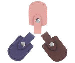 Healifty 3pcs Pedicure Scissor Protective Pu Sleeve Set with Nail Clipper Covers for Manicure and Nail Salon Grooming in Deep Brown, Light Pink, and Dark Blue