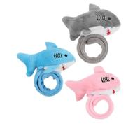 Healifty 3Pcs Plush Shark Slap Bracelets Soft Slap Bands for Parties and Lightweight Shark Shaped Wristbands Favors for Halloween Birthdays and Jungle Themes