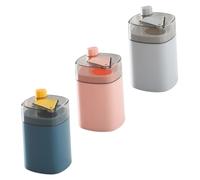 Healifty 3Pcs Portable Toothpick Holder with Sealed Cover Automatic Pop-up Dispenser for Clean Storage and Convenient Use for Fruits Desserts Appetizers Party Supplies in Pink Navy and Gray