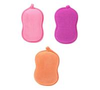 Healifty 3pcs Shower Sponge Exfoliating Body Scrubber Brush for Gentle Skin Cleansing and Rich Lather Soft Dual-Sided Bath Sponges for Adults Random Colors Random Color
