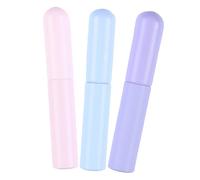 Healifty 3pcs Silicone Lip Brush Set with Lid, round Head Lipstick Concealer and Lip Mask Applicator, Portable Makeup Brush Kit for Women, Includes Pink Purple Blue