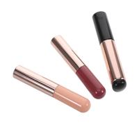 Healifty 3pcs Silicone Nail Brush Applicator Set for Professional Nail Powder Application Soft Small Brush Heads in Black Beige and Pink for Precise Design and Powder Blending