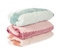 Healifty 3pcs Thickened Microfiber Wash Towels Highly Absorbent Bathroom Towels for Face Cleaning Home Spa Use with Soft Breathable in Red Green Orange