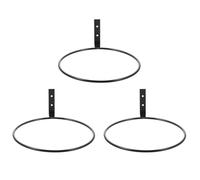 Healifty 3pcs Wall Planter Ring Flower Pot Hanger Iron Black Hollow Wall Hanging Design for Home Office Ventilation and Drainage Space Saving Artistic Bottom Suspended