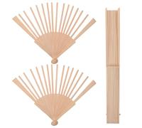 Healifty 3pcs Wood Fan Frame Crafting Fan Frame Hand Crafted Wood Khaki Smooth Folding Sturdy Crafting Material Classic Design Ancient Style for DIY and Gifting to Loved Ones and Friends