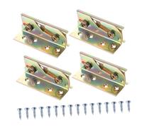 Healifty 4 Pcs Heavy Duty Bed Rail Brackets for Bed Frames Headboards Footboards Iron Material Non-Mortise Furniture Fixings for Secure Wood Connection and Repair
