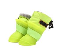 Healifty 4 Pcs Waterproof Non-slip Dog Shoes in Green Silicone with Easy off Design, Keep Paws Warm for Outdoor and Rainy Day Use, Available in Size L, Xl, Xxl for Dog Weights