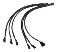 Healifty 4 Pin Pwm Fan Splitter Cable Pvc Black 2pcs 1-to-3