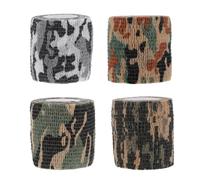 Healifty 4 Rolls Elastic Camouflage Bandage Tape for Sports and Outdoor Use Lightweight Non-Woven Fabric and Porous Material, for Hiking and Tennis Applications