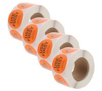 Healifty 4 Rolls Restaurant Use First Stickers Copper Plate Rolls with Easy Apply Adhesive for Food Service and Inventory Control