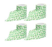 Healifty 4 Rolls St Patricks Day Green Printing Toilet Paper Roll with Shamrock Design, Soft Paper Material with Strong Absorbency for Bathroom Decorations and Hotels, Versatile Use Tissue