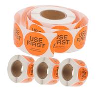Healifty 4 Rolls Use First Stickers Food Service Labels Self-Adhesive Kitchen Food Storage Labels for Restaurant Inventory Control Bright Orange