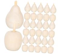 Healifty 40pcs DIY Unpainted Wooden Fruit Crafts Lightweight Safe Handheld Wood Fruit Decor for Creative Home Ornaments and Painting Activities