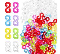 Healifty 40pcs Rainbow and Rubber Band Loom Clips for DIY Bracelet Making, S-Clips Connectors Kit with 20 Rainbow + 20 Packs, Jewelry Craft Accessories for Loom Bands and Bracelet Weaving