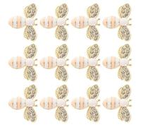 Healifty 40pcs White Resin Bee Charms DIY Phone Case Decorations Craft Accessories for Handmade Hair Clips and Miniature Alloy Bee Ornaments