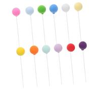 Healifty 48pcs Colorful Balloon Cake Toppers Clay Cupcake Inserts for Birthday Shower Wedding Party Decoration Easy to Use and Suitable for All Occasions